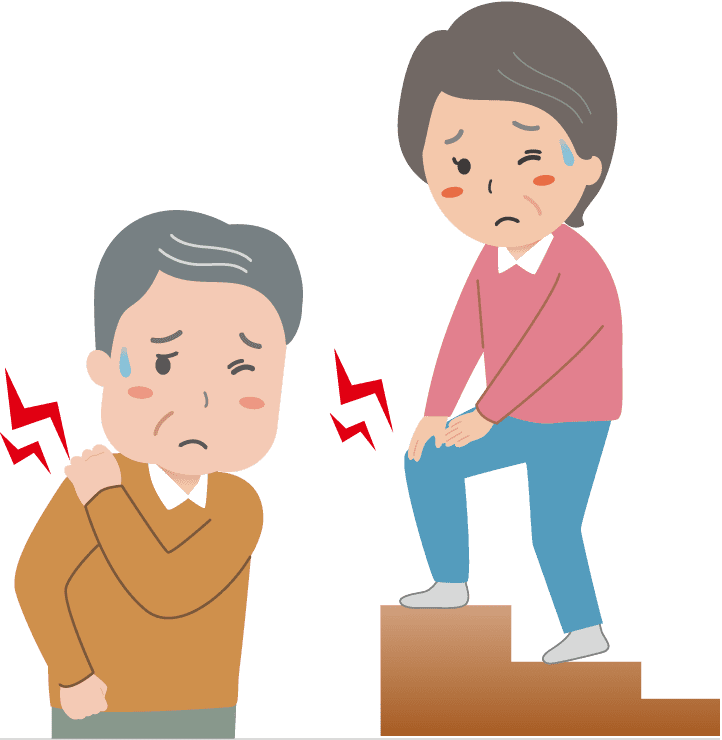 관절 통증을 느끼는 모습