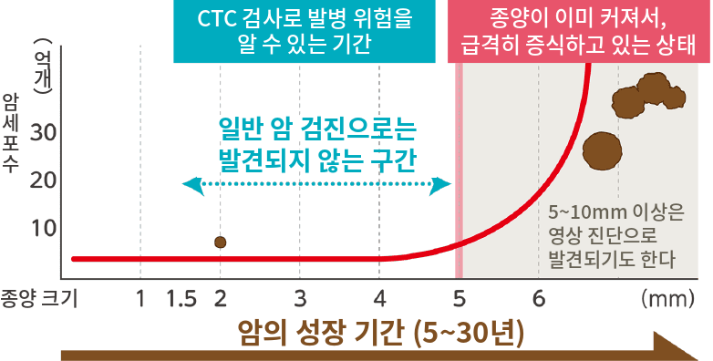 CTC 검사로 발병 위험을 알 수 있는 기간